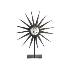 Jan Barboglio Solecito Forged Iron Sun God Nickel-plated Cast Iron Face with Beaded Trim Medium 25x6x30 in 7261