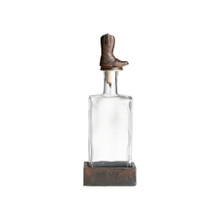 Jan Barboglio Wayne Cowboy Boot Decanter Topper Glass Bottle Cast Iron Coaster 5x3x14 in 5738