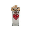 Jan Barboglio Adelita Sacred Heart Poured Candle Glass Votive 3x3x6 in 2086RD