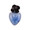 Jan Barboglio Carazon d'Melon Glass Heart with Iron Rose Azure 4x4x6 in 3096AZ