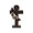 Jan Barboglio Cruz de Rosas Wax Cast Iron Double Cross with Removable Iron Floral Wreath on Iron Base 14x10x24 in 7265