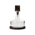 Jan Barboglio Cuadro Wax Cast Squared Top Decanter and Leather-Lined Iron Tray 6x6x9 in 5747