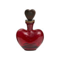 Jan Barboglio Dos Corazones Glass Heart Decanter with Iron Heart Stopper and Base 6x3x9 in 5758RD