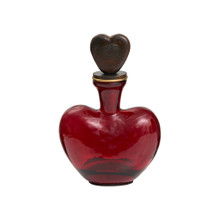 Jan Barboglio Dos Corazones Glass Heart Decanter with Iron Heart Stopper and Base 6x3x9 in 5758RD