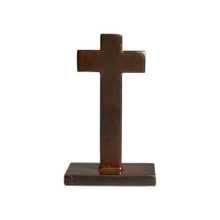 Jan Barboglio Eterno Cast Iron Cros on Square Iron Base 4x4x7 in 7124
