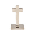 Jan Barboglio Eterno Cast Iron Cros on Square Iron Base Nickel-plated 4x4x7 in 7124NK
