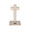 Jan Barboglio Eterno Cast Iron Cros on Square Iron Base Nickel-plated 4x4x7 in 7124NK