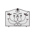 Jan Barboglio Golondrina Botanical Fire Screen with Forged Passionflower Cast Foliage and Birds 40x6x29 in 8167
