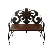 Jan Barboglio Irina Forged Iron Bench with Fleur Pattern 41x20x39 in 2688