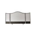 Jan Barboglio Nelson Forged Fire Screen with Iron  Cut Out Design Base Trim, Triple Panel 65x7x32 in 8176