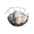 Jan Barboglio Nidito Iron Nest with Three Unique Sized Concrete Eggs 5x5x4 in 4516