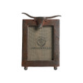 Jan Barboglio Nueces Wax Cast Vertical Frame with Longhorn 5x7 in 7x5x12 in 5388