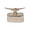 Jan Barboglio Primio Toro Wax Iron Box Atop Longhorn with Leather-line Nickel-plated 5x3x4 in 1451NK