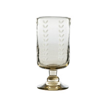 Jan Barboglio Vidrio d'Laurel Glass with Vertical Laurel Leaves 4x4x7 in 3252CL