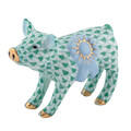 Herend Blue Ribbon Pig Green 2.5x1.25x2 in SVHV--16429-0-00