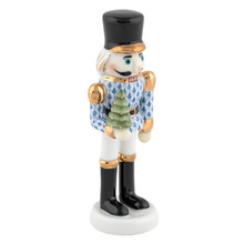 Herend Nutcracker with Christmas Tree Blue 1.5x1.25x4.25 in SVHB--16444-0-00