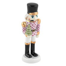 Herend Nutcracker with Christmas Tree Raspberry 1.5x1.25x4.25 in SVHP--16444-0-00