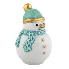 Herend Snowman Mini Green 1.5x1.5x2.25 in VHV---16407-0-00