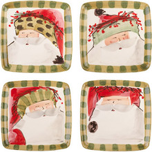 Vietri Old St. Nick Assorted Square Salad Plate 8.25 in. (Set of 4) OSN_7801