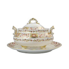 Royal Crown Derby Derby-Panel-Red-Soup-Tureen-and-Cover-and-Stand