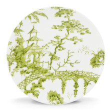 Scalamandre Toile Tale Chartreuse Accent Plate 9 in