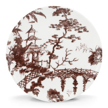 Scalamandre Toile Tale Chocolate Accent Plate 9 in