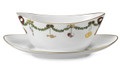 Royal Copenhagen Star Fluted Christmas Gravy Boat with Stand 1017450