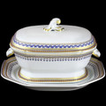 Mottahedeh Chinoise Blue Soup Tureen with Platter S1507