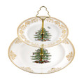 Spode Christmas Tree Gold Cake Stand 2-Tier 1577367