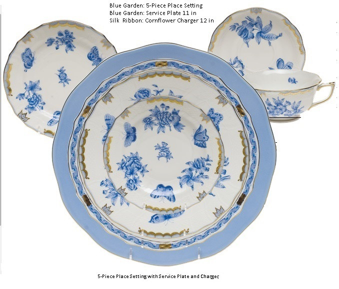 Herend Blue Garden 5-piece Place Setting - Nehas China & Crystal