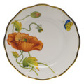 Herend American Wildflowers Bread and Butter Plate California Poppy 6 in FLA-PO20515-0-00
