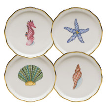 Herend Aquatic Dessert Coasters Set of Four MEVHS-00341-0-SET
