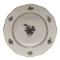Herend Chinese Bouquet Black Rim Soup Plate 8 in ANG---00505-0-00