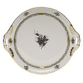 Herend Chinese Bouquet Black Round Tray with Handles 11.25 in ANG---00315-0-00
