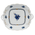 Herend Chinese Bouquet Black Sapphire Square Cake Plate with Handles 9.5 in AB3-X100430-0-00