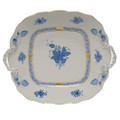 Herend Chinese Bouquet Blue Square Cake Plate with Handles 9.5 in AB----00430-0-00