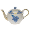 Herend Chinese Bouquet Blue Tea Pot with Butterfly 12 oz AB----01608-0-17