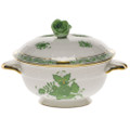 Herend Chinese Bouquet Green Covered Cup with Rose Lid 8 oz AV----00740-2-09