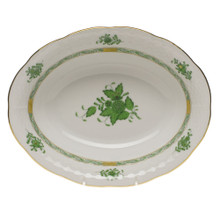 Herend Chinese Bouquet Green Oval Vegetable Dish 10x8 in AV----00381-0-00
