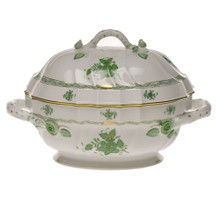 Herend Chinese Bouquet Green Soup Tureen with Branch 2 qt AV----01014-0-02