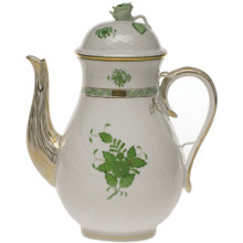 Herend Chinese Bouquet Green Coffee Pot with Rose 60 oz AV----01611-0-09