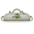 Herend Chinese Bouquet Green Butter Dish 8.5 in AV----00398-0-02