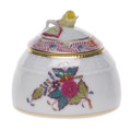Herend Chinese Bouquet Multicolor Honey Pot with Rose 2.5 in AF----00243-0-09