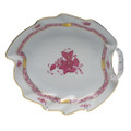 Herend Chinese Bouquet Raspberry Leaf Dish 7.75 in AP----00204-0-00