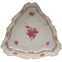 Herend Chinese Bouquet Raspberry Triangle Dish 9.5 in AP----01191-0-00