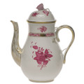 Herend Chinese Bouquet Raspberry Coffee Pot with Rose 36 oz AP----01613-0-09