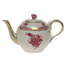 Herend Chinese Bouquet Raspberry Tea Pot with Butterfly 12 oz AP----01608-0-17