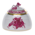 Herend Chinese Bouquet Raspberry Honey Pot with Rose 2.5 in AP----00243-0-09