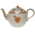 Herend Chinese Bouquet Rust Tea Pot with Rose 36 oz AOG---01605-0-09