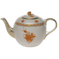 Herend Chinese Bouquet Rust Tea Pot with Rose 60 oz AOG---01604-0-09